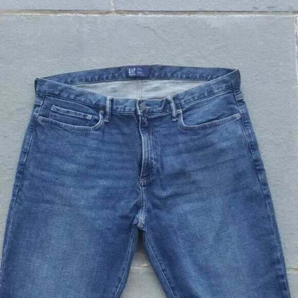 38x32 Gap Darkwash Skinny Fit Jeans | Gap Skinny Fit Jeans | Men's Gap Jeans - Picture 3 of 7